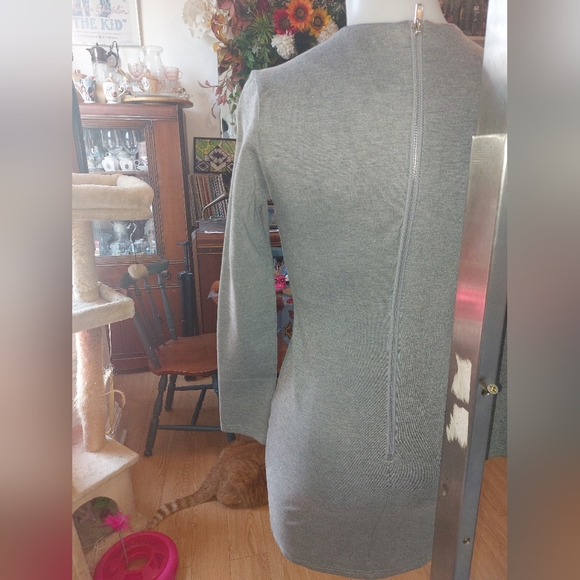Women's Grey Body Con Mini Dress - Picture 2 of 4